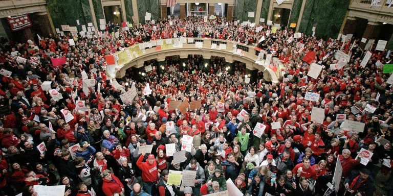 Unions are suing Wisconsin to end the state's ban on collective bargaining for most public employees — after Missouri's top court struck down a similar law.